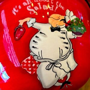 Fat Chef Certified International The Fat Chef!Salad/Serving/Mixing Bowl. 12”x7”